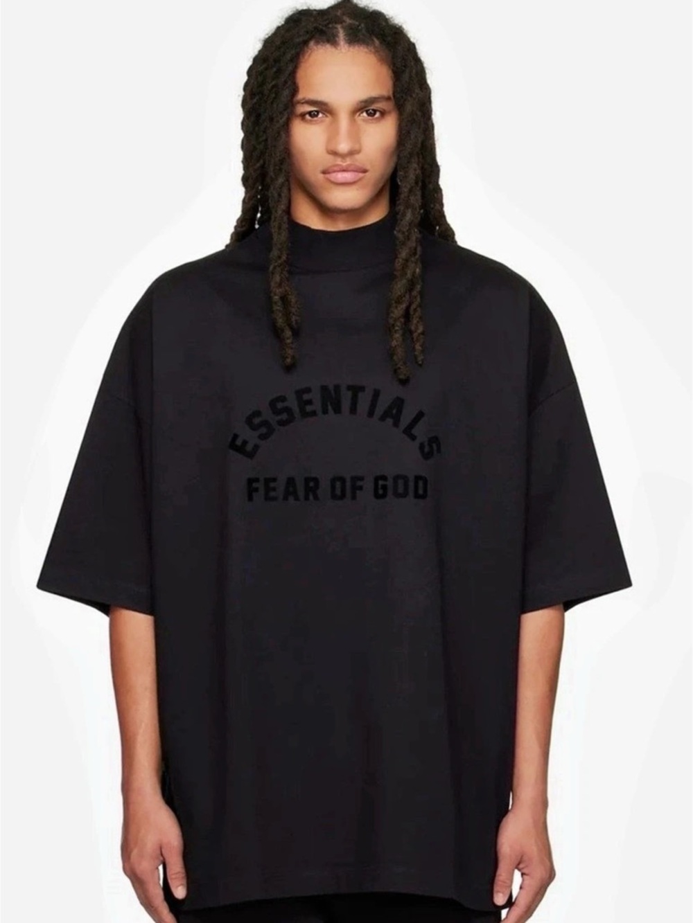 Fear of God Essentials Black Bonded Oversized T-Shirt - Small